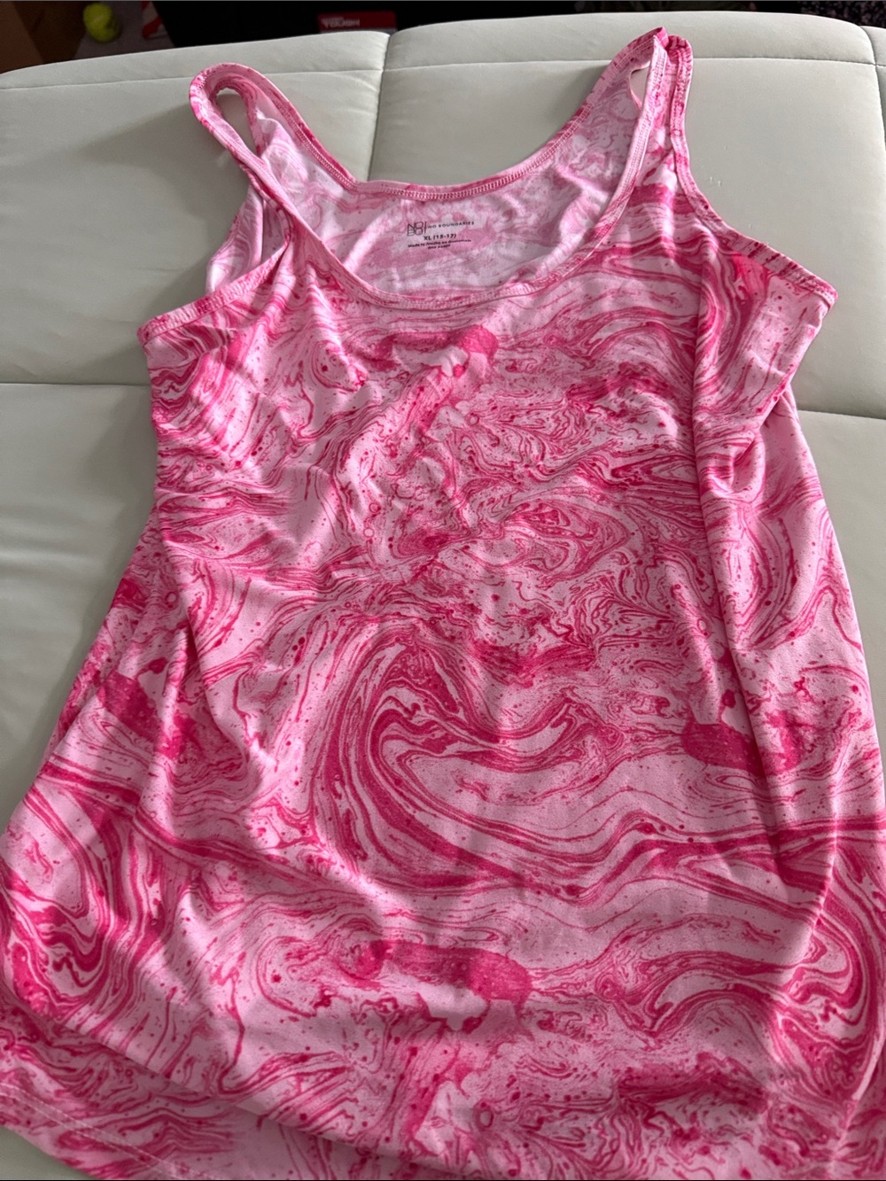 No Boundaries Pink Marble Tank Top Junior 15-17